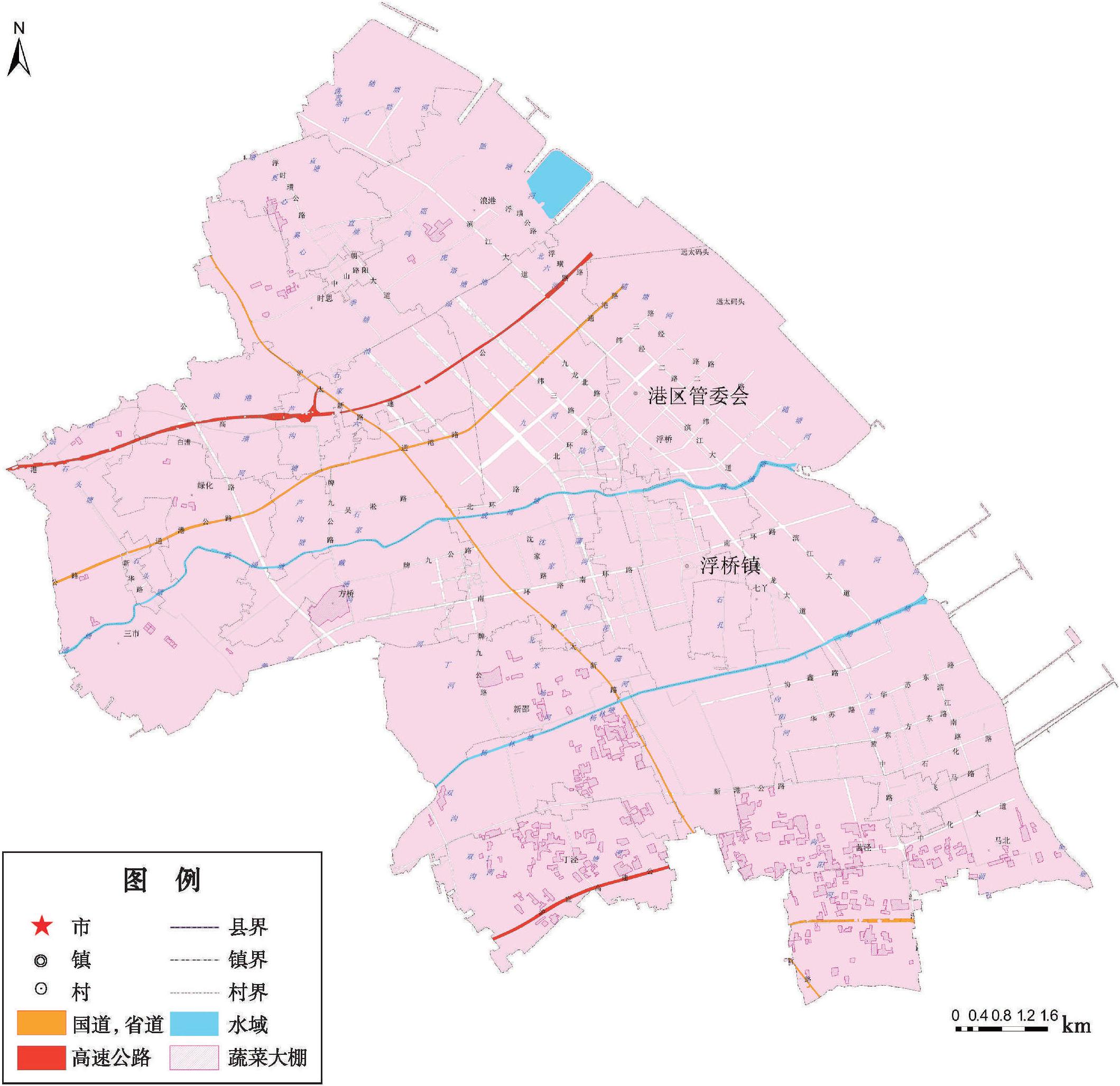 太倉市浮橋鎮(zhèn)蔬菜大棚分布圖